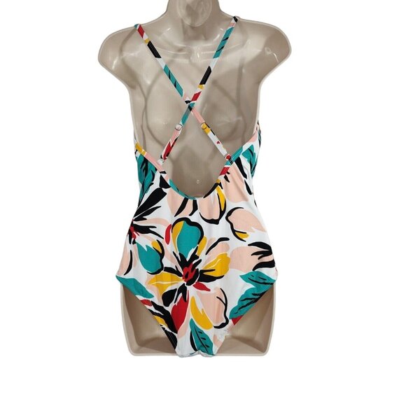 Beach Betty by Miracle Brands One Piece Swimsuit Women Size L Colorful Floral - Picture 4 of 12